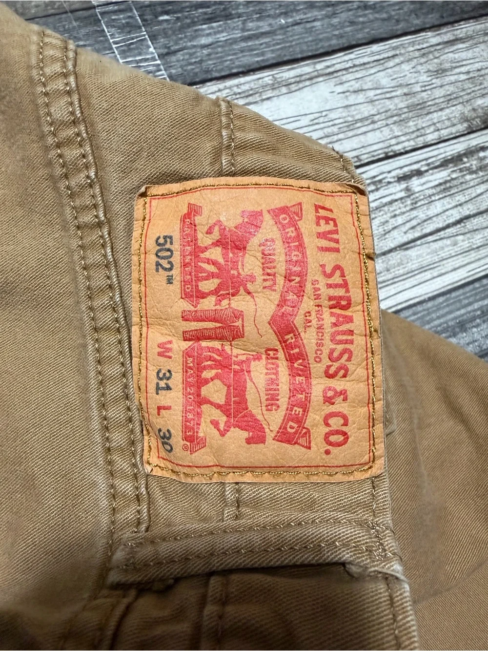 Levi’s 502 Regular Tapered Jeans Pants Men’s 31x30 Brown Stretch READ